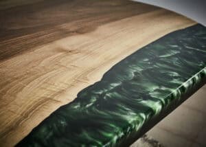 Flow Form stoły z żywicy epoksydowej Szmaragdowy Brzeg